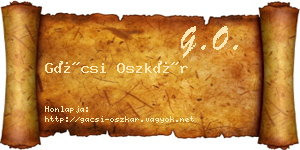 Gácsi Oszkár névjegykártya